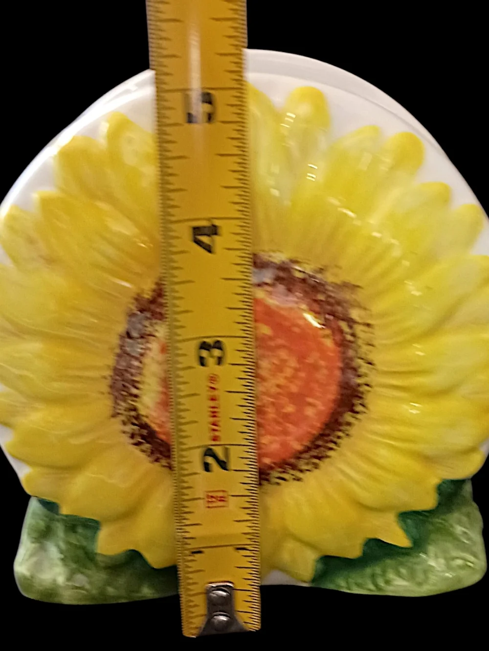 Vintage Sunflower Napkin Holder Ceramic‎ Letter Holder Farmhouse Kitsch Cottage